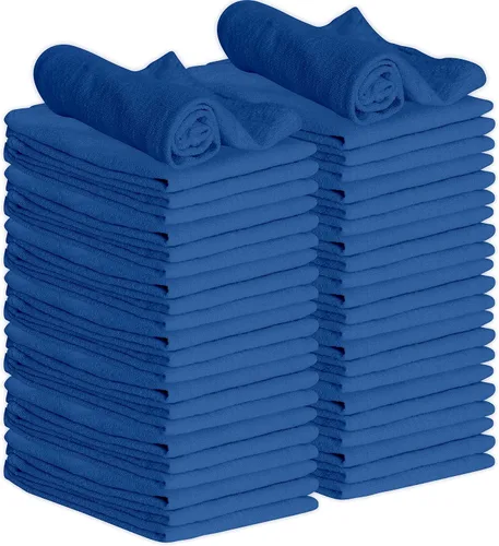 Vista 8 de GREEN LIFESTYLE Paquete de 150 toallas azules de 12 x 14 pulgadas, 100% algodón, superabsorbentes y duraderas para el automóvil, trapos reutilizables