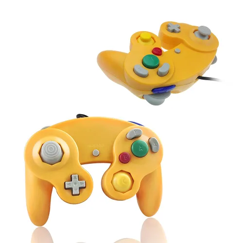 Vista 3 de Reiso Gamecube Controller, 2 Pack NGC Classic Wired Controller for Wii Game cube Console (Orange and Green)