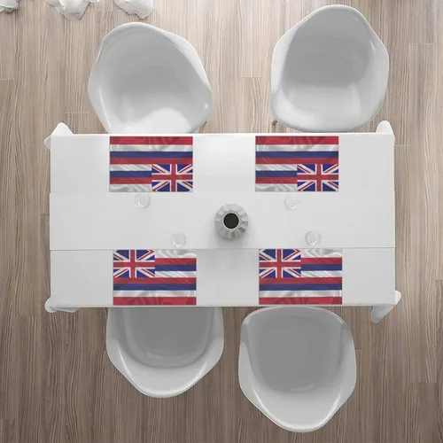 Vista 6 de Rectangular Placemats Set of 4, Heat Resistant Flag of Hawaii American Printed Kitchen Dining Table Mats