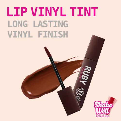 Vista 6 de Ruby Kisses Tinte de vinilo labial – Lápiz labial líquido de alto pigmento, a prueba de transferencia, a prueba de manchas, brillo satinado suave