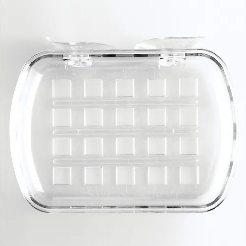 Vista 5 de iDesign - Jabonera de plástico sin BPA con ventosa, 5.25 x 4 x 2 pulgadas, transparente, 19600
