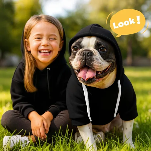 Vista 7 de Petcare Sudaderas con capucha básicas para perros pequeños, medianos y grandes, gatos, ropa para cachorros, suéteres de felpa suaves y cálidos