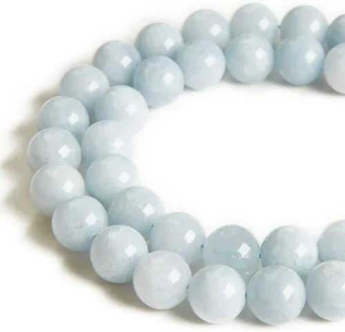 Vista 23 de 60 piezas de cuentas de turquesa africana natural de 6 mm, cuentas de piedras preciosas naturales, cuentas sueltas redondas para hacer joyas