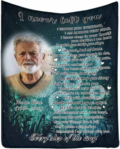 Vista 13 de Manta de memoria amorosa personalizada, no Longer be My Side but Forever in My Heart