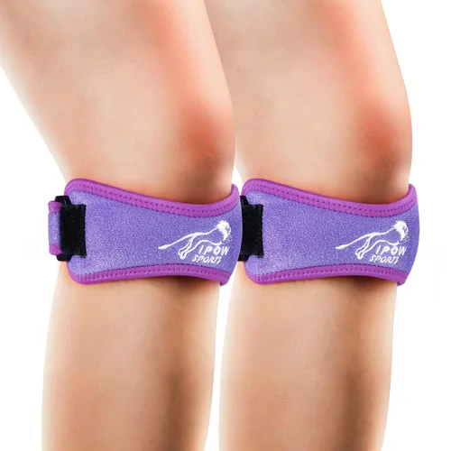 Vista 13 de IPOW - 2 bandas pequeñas de estabilización de rótula para rodillas para adolescentes y niños, banda para rodilla para fútbol, baloncesto, correr