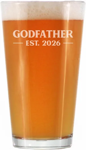 Vista 14 de Personalizado Padrino Est 20XX - Nuevo Vaso de Pinta de Propuesta de Padrino para Padrinos por Primera Vez - Vasos Personalizados en Negrita de 16 Oz