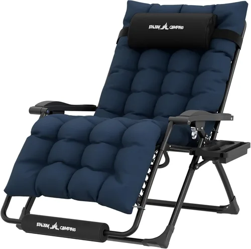 Vista 24 de UDPATIO Silla reclinable de gran tamaño para patio con cojín extraíble Negro Z-xl