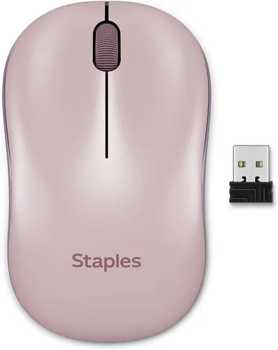 Vista 10 de Staples TECH Ratón óptico ambidiestro inalámbrico, precisión de 1600 DPI, 2 botones con rueda de desplazamiento, USB Plug-and-Play, rango de 32.8
