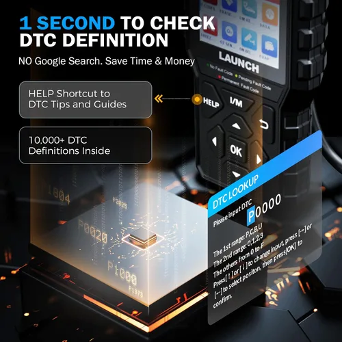Vista 4 de LAUNCH CR529 - Herramienta de diagnóstico con escáner OBD2, escáner OBD2 completo para automóviles, lector de códigos de luz de motor, actualización
