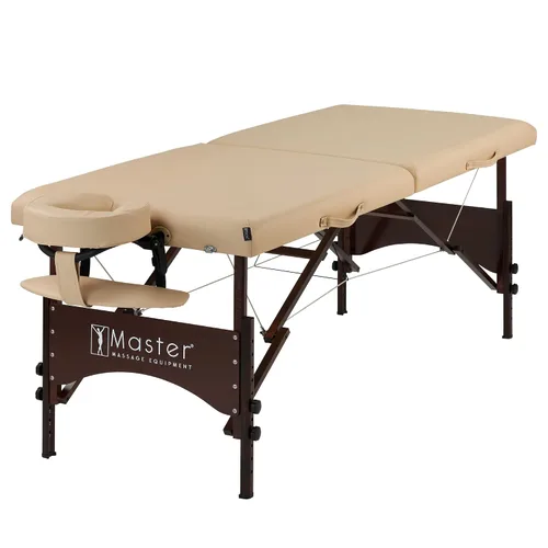 Vista 8 de Master Massage Argo - Mesa de masaje portátil de 28 pulgadas en negro con patas de nogal, cama de spa para ejercicio y masaje de mesa, cama