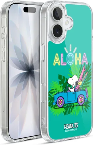 Vista 30 de Head Case Designs Funda de gel suave con licencia oficial de Peanuts Tropical Surf Snoopy Aloha Disco compatible con Apple iPhone 13 Mini Surf