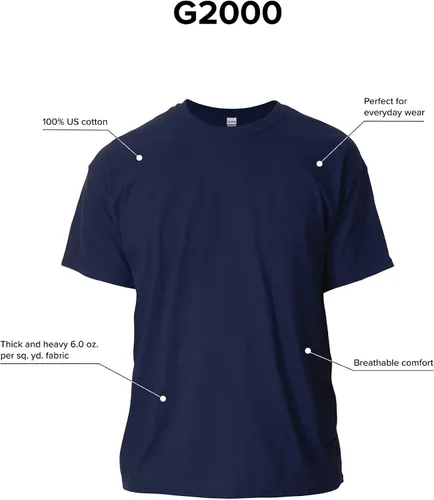 Vista 2 de Gildan Ultra Cotton - Camiseta de algodón para hombre paquete de varias unidades estilo G2000