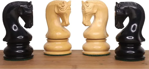 Vista 2 de Royal Chess Mall - Juego de piezas de ajedrez Leningrado Staunton - Boj ebonizado - Rey de 4