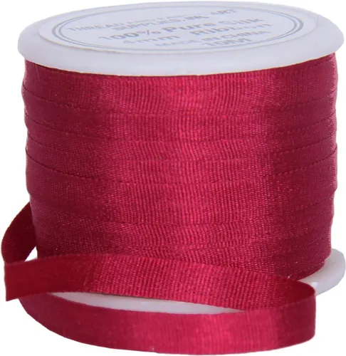 Vista 70 de Threadart Cinta de seda 100% pura - 3 tamaños - Docenas de colores - Castaño - 2 mm No. 524 Soft 100% pure silk ribbon on a single spool - perfect