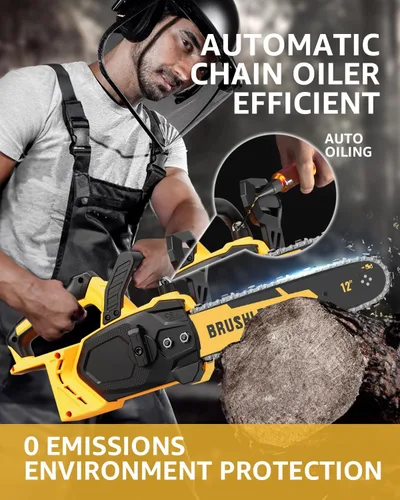 Vista 8 de Motosierra eléctrica inalámbrica sin escobillas de 12 pulgadas, compatible con batería Dewalt de 20 V máxima, no incluye batería incluida