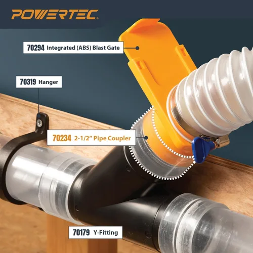 Vista 7 de POWERTEC 70234 2-1/2" Acoplamiento de Tubería, Transparente Acoplador de tubo transparente de 2-1/2