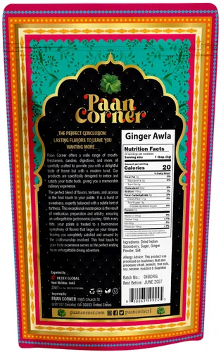 Vista 2 de Paan Corner Ginger Awla - Bocadillo de grosella espinosa, vegano, 4.23 onzas, con cuchara