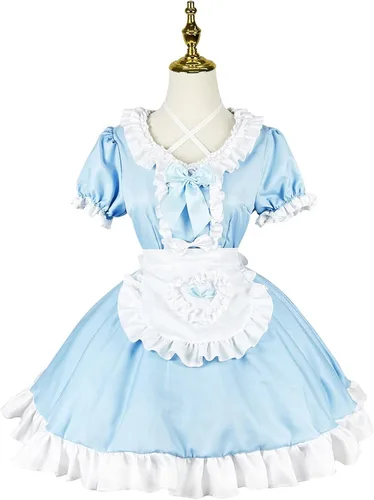 Vista 4 de Gerichy Vestido de Lolita Kawaii, disfraz de cosplay de Halloween, vestido de lolita dulce, vestido vintage de princesa de encaje con capas