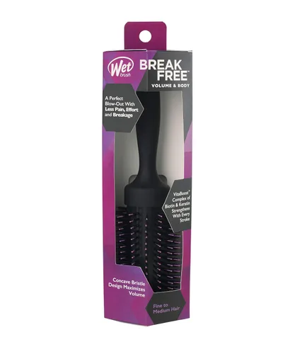Vista 3 de Wet Brush Cepillo redondo voluminizador para cabello fino a medio - Secado al soplido de salón, menos dolor y rotura, cerdas de jabalí ligeras