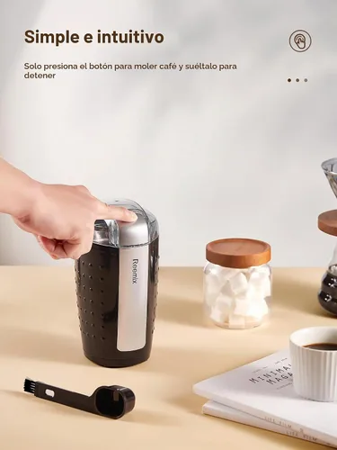 Vista 3 de Molinillo de café, molinillo de café eléctrico con gran capacidad de 3.5 onzas, molinillo de café y especias de un solo toque con hoja inoxidable