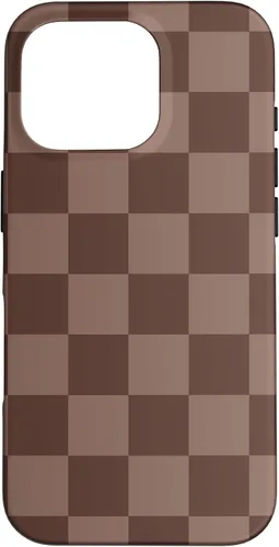Vista 20 de Marrón clásico a cuadros, patrón de tablero de ajedrez moda caso para iPhone 17