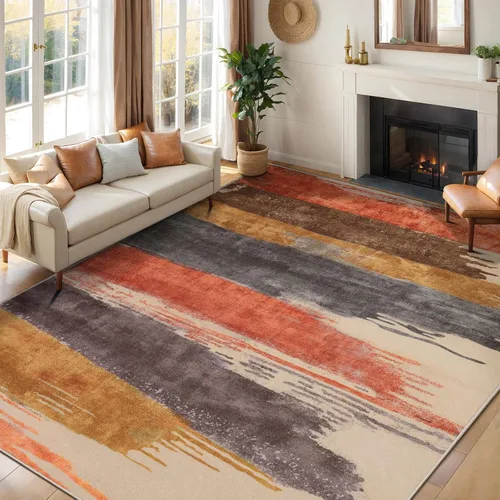 Vista 56 de Ciicool Alfombra moderna abstracta de 2 x 3 pulgadas, lavable, pequeña, antideslizante, de pelo bajo, alfombra de entrada plegable para cocina