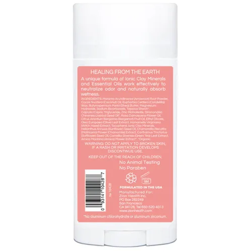 Vista 2 de Zion Health Bold, Desodorante ClayDry, rosa bergamota, 2.8 oz (80 g)