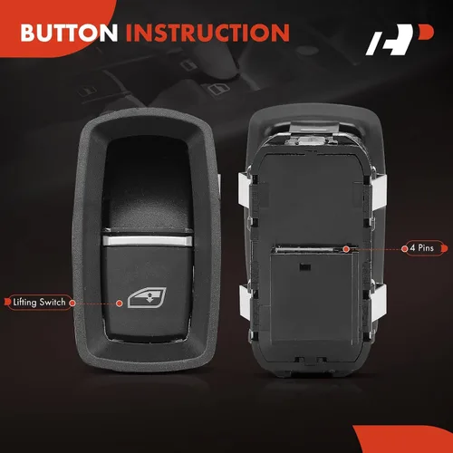 Vista 4 de A-Premium Interruptor de ventana eléctrico compatible con Porsche 911 2012 2013 2014 2016, Cayenne 2011-2016, compatible con Panamera 2010-2016