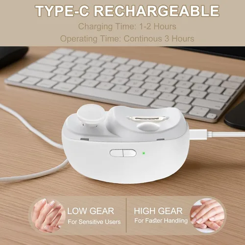 Vista 3 de Cortaúñas y pulidor eléctrico 2 en 1, cortaúñas automáticas para adultos y bebés, recortadora silenciosa recargable con LED, colector integrado