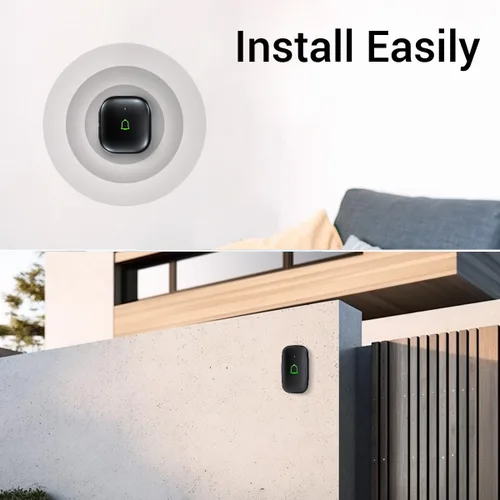 Vista 7 de Timbre de puerta inalámbrico IP66, timbre de puerta inalámbrico impermeable de 1000 pies, 32 campanas de 115 dB, 7 niveles Vol, modo de silencio