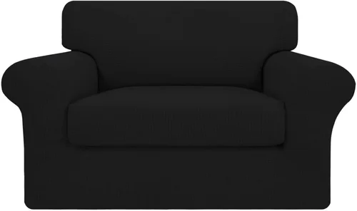Vista 39 de Easy-Going Funda elástica de sofá de 4 piezas de gran tamaño para perros, funda de sofá lavable para 3 cojines separados, protector de muebles Negro
