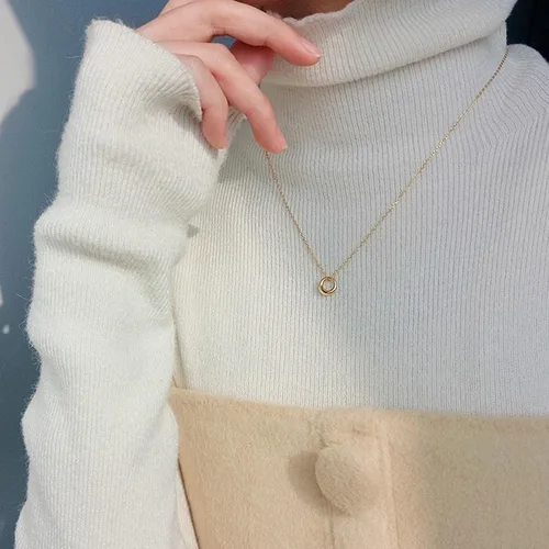 Vista 4 de LLWOM Collar de oro para mujer, collar de estrella de David con circonita cúbica chapada en oro de 14 quilates, collar contra el mal de ojo, collar