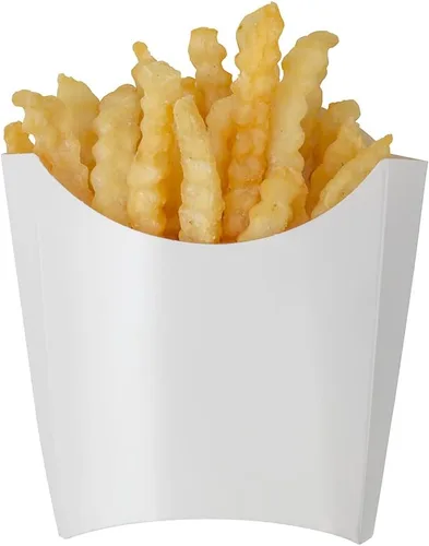 Vista 18 de Restaurantware Bio Tek - Taza de papas fritas desechables de 4.7 x 3.5 x 5.1 pulgadas, 100 vasos desechables para refrigerios, papel azul y blanco