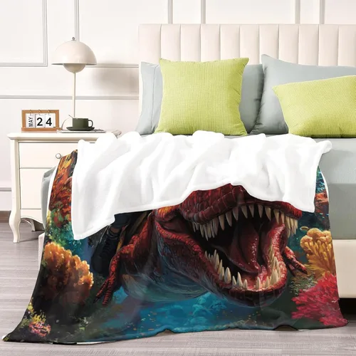 Vista 5 de Artsadd Manta personalizada de dinosaurio para niños y hombres, manta personalizada con foto de dinosaurio, manta de bebé personalizada para niños