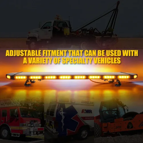 Vista 7 de Xprite Barra de luces estroboscópicas de emergencia de aluminio resistente de 48 pulgadas, 23 modos de alta intensidad con asesor de tráfico, luz