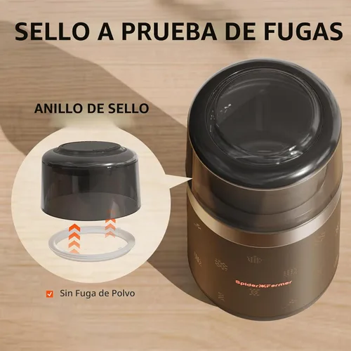 Vista 6 de Spider Farmer Molinillo de café eléctrico, 2.47 oz para frijoles, especias y nueces