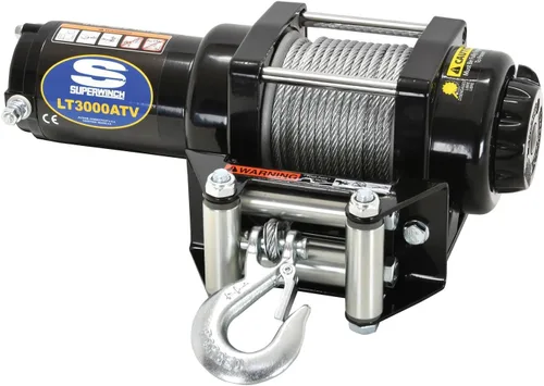 Vista 2 de Superwinch 1130220 LT3000ATV 12 VDC, cabrestante 1,360kg con guía de rodillo, placa de montaje, interruptor basculante en el manillar y control