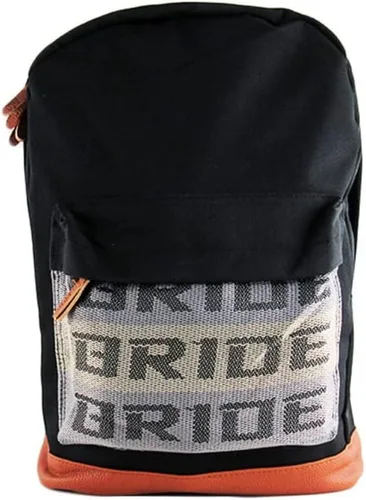 Vista 11 de W-POWER JDM Bride Racing Mochila de viaje para laptop, parte inferior marrón con correas de arnés ajustables (XL-negro)