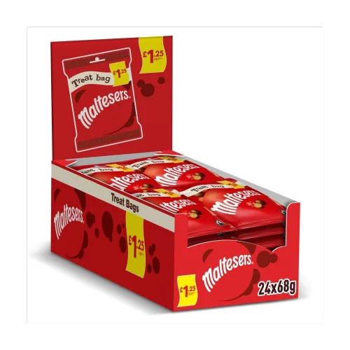 Vista 2 de Maltesers Bolsa de golosinas de chocolate con leche y panales de 2.40 oz x 24 bolsas