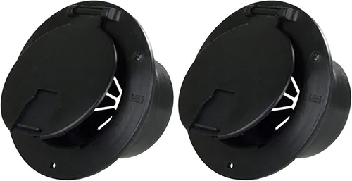 Vista 2 de Productos de lujo JR escotilla de cable eléctrico redonda con respaldo., Negro