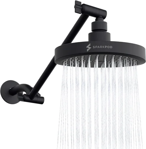 Vista 28 de SparkPod Cabezal de Ducha de Lluvia Redondo con Brazo de Extensión - Cabezal de Ducha de Altura Ajustable con Rendimiento de Alta Presión
