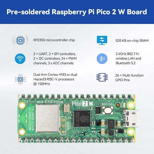 Vista 4 de SunFounder Raspberry Pi Pico 2 W Kit de Inicio Definitivo con Más de 110 Cursos en Video y Tutoriales en Línea, 96 Proyectos (16 Proyectos de IoT)