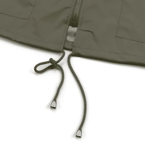 Vista 6 de PESION Chaqueta impermeable ligera para mujer, rompevientos con capucha y bolsillo para exteriores Verde militar