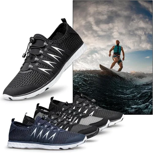 Vista 2 de Zapatos de agua para hombres y mujeres, zapatos de senderismo al aire libre, secado rápido, zapatos acuáticos de playa para deportes acuáticos