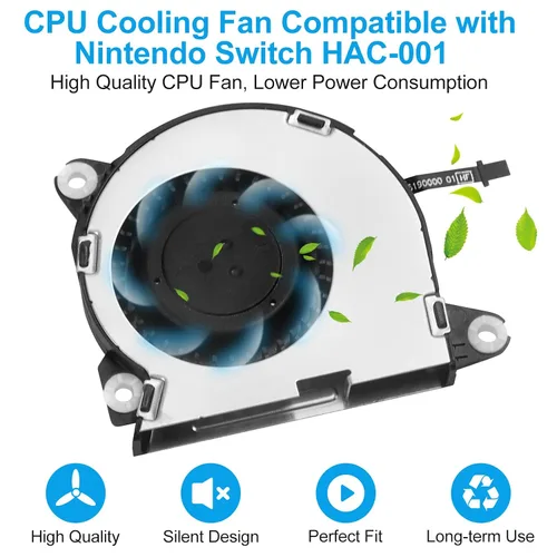 Vista 5 de LXun New Replacement Internal Cooling Fan Compatible with Nintendo Switch HAC-001 NS 2017 Console CPU Heatsink Cooler Thermal Compound Paste and