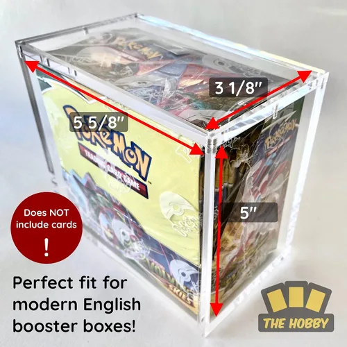Vista 4 de Funda acrílica de lujo compatible con cajas de refuerzo de Pokémon ingleses, magnética, fácil carga superior, protección gruesa de 0.236 pulgadas