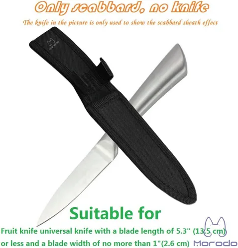 Vista 2 de Cuchillo de fruta de 3.5 a 5.3 pulgadas, cuchillo universal, funda de vaina (nailon negro)
