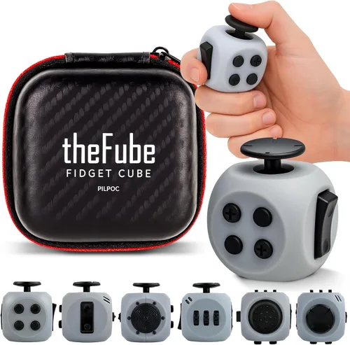 Vista 22 de PILPOC theFube Cubo Fidget con 12 lados - Juguetes prácticos para la ansiedad para niños y adultos - Dados fidget para aliviar el estrés
