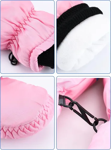 Vista 3 de SATINIOR 6 pares de guantes de nieve de invierno para niños, impermeables, cálidos, guantes de esquí unisex para clima frío