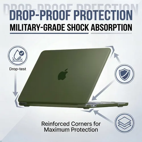Vista 3 de Se7enline Funda compatible con MacBook Neo de 13 pulgadas modelo A3404 2026, carcasa rígida y funda de teclado lavable, antiarañazos, anticaídas